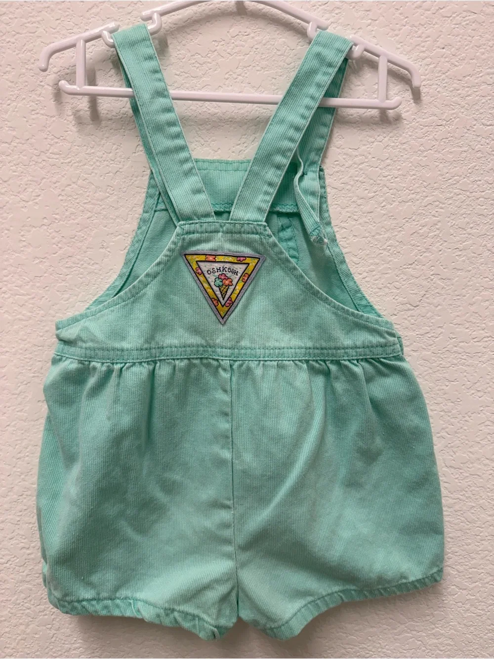 1980s Vintage OshKosh B'gosh Mint Green Toddler Overalls - Rare Find
